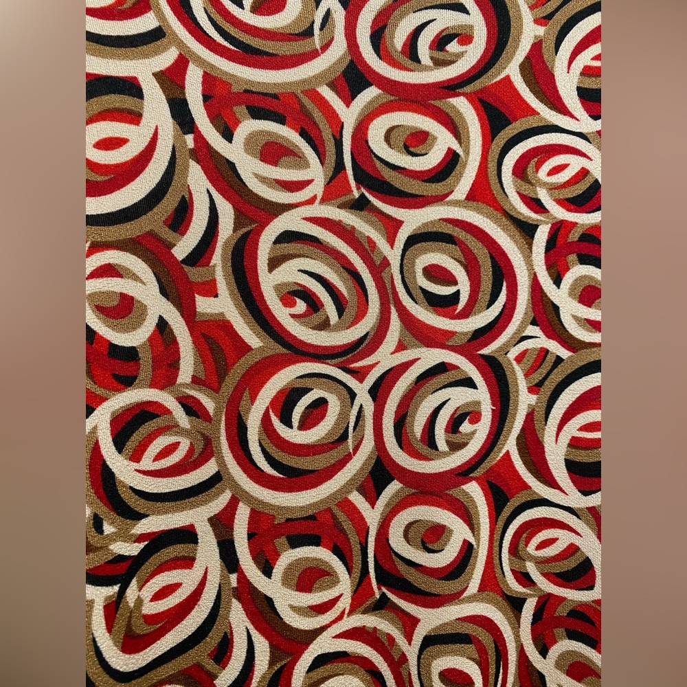 VTG 90s Y2K Charlotte Russe Mid-Length Red & Tan Swirl Patterned Skirt - M - Picture 7 of 13